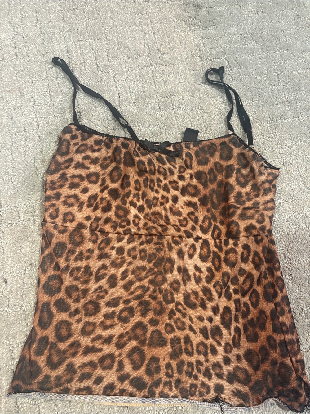 Leopard Print Satin Cami in Brown